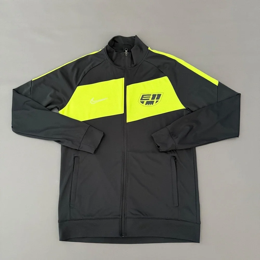 Nike Dri-FIT Full Zip Track Jacket‎ Black Yellow Mens Large Soccer Warm-Up